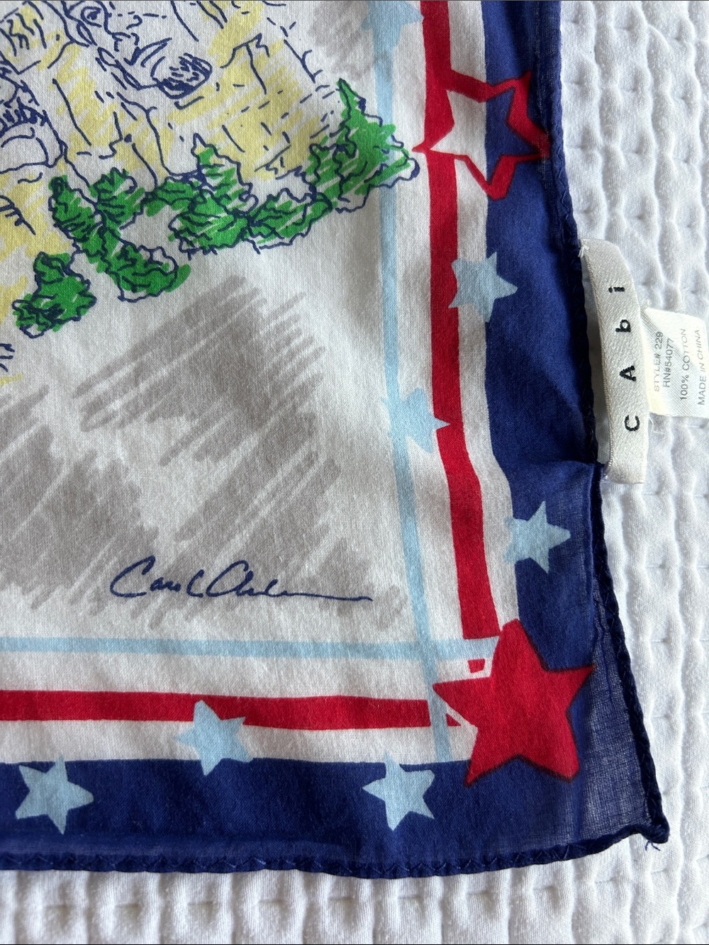 CAbi America The Beautiful Map Print Scarf in Yellow, Red, Blue, Green - Picture 4 of 4
